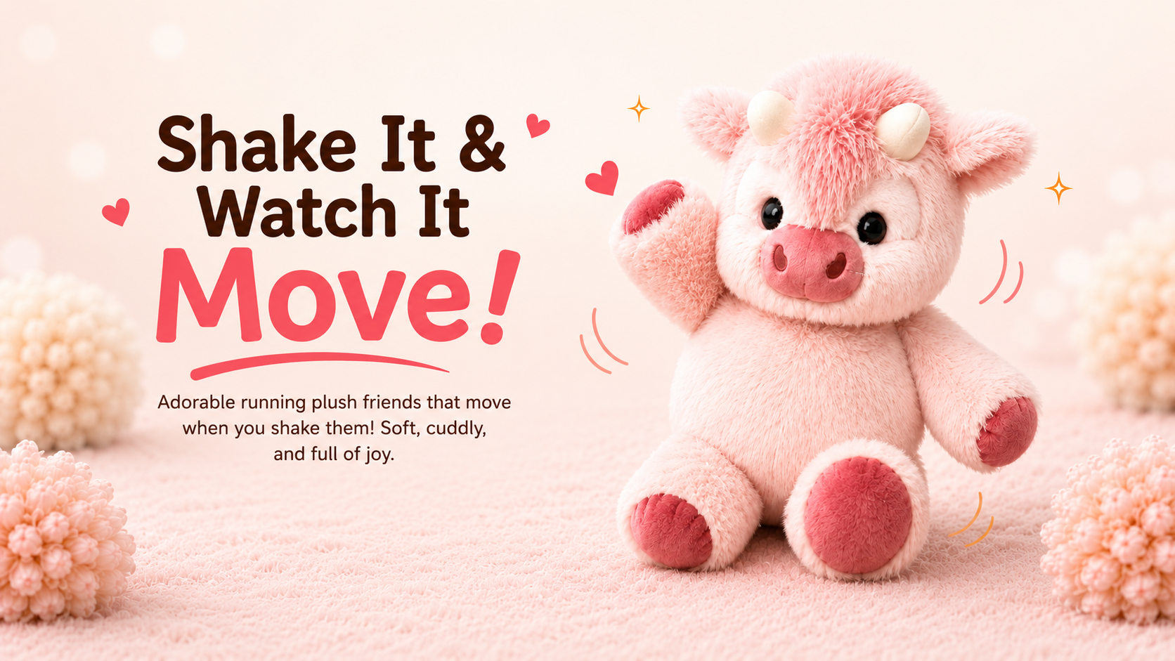 Running Plushie homepage banner featuring adorable plush toys